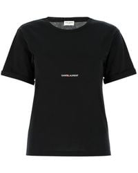 Saint Laurent - Logo Printed Crewneck T-Shirt - Lyst