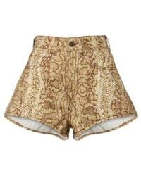 ALÉMAIS - Boa Snake-Print Denim Shorts - Lyst