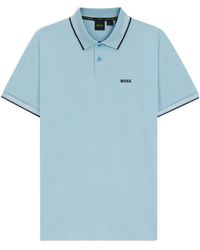 BOSS - Tipped-Collar Polo Shirt - Lyst