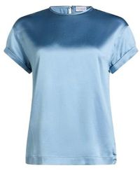 Brunello Cucinelli - Satin Short-Sleeved Top - Lyst
