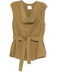 Alysi - Belted Draped-Neck Top - Lyst