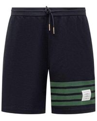 Thom Browne - 4-Bar Striped Drawstring Track Shorts - Lyst