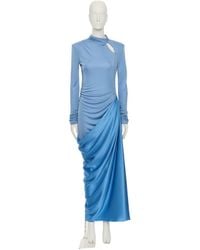 Valentino - Draped Cut-Out Detailed Long-Sleeved Dress - Lyst