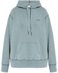 Ami Paris - Logo Embroidered Drawstring Hoodie - Lyst