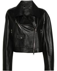 DESA NINETEENSEVENTYTWO - Zip Detailed Leather Jacket - Lyst