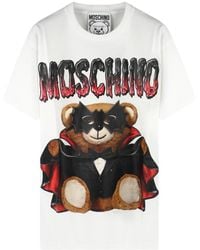 Moschino - Logo Printed Pattern T-Shirt - Lyst
