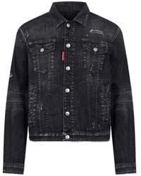 DSquared² - Distressed Denim Jacket - Lyst