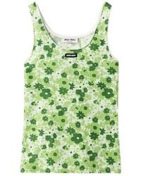 Miu Miu - Floral Logo Tank Top - Lyst