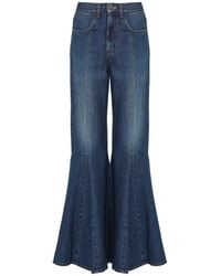 Chloé - Chloé Logo Patch Flared Jeans - Lyst