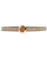 Tory Burch - Crocodile-Effect Logo-Buckle Belt - Lyst