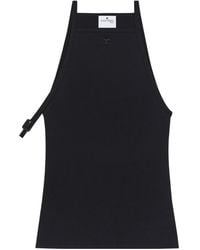 Courreges - Courrèges Buckle Ribbed Halter Top - Lyst