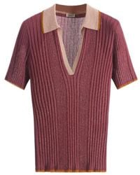 Roberto Collina - Ribbed V-Neck T-Shirt - Lyst