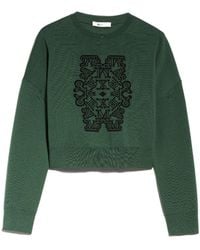Max Mara - Monogram-Jacquard Cropped Jumper - Lyst