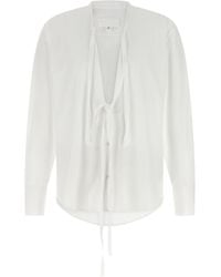 Maison Margiela - V-Neck Poplin Shirt - Lyst