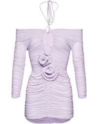 Magda Butrym - Hollowed-Out Pleated Jersey Mini Dress - Lyst