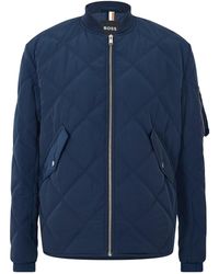 BOSS - Minimalist Bomber Jacket - Lyst
