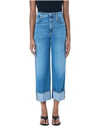 Sportmax - Cropped Wide-Leg Jeans - Lyst