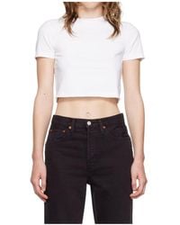 RE/DONE - Short-Sleeve Cropped T-Shirt - Lyst
