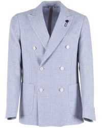 Lardini - Double-Breasted Peak-Lapel Blazer - Lyst