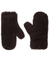 Max Mara - Ombrato Teddy Neck Strap Mittens - Lyst