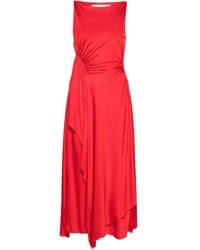 Lanvin - Ruched Detailed Sleeveless Midi Dress - Lyst