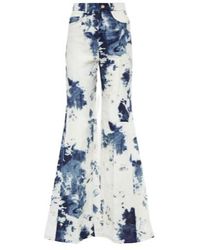 Chloé - Tie-Dye Linen Flared Pants - Lyst