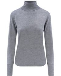 Aspesi - Roll-Neck Ribbed-Trim Fine-Knit Top - Lyst