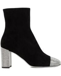 Rene Caovilla - René Caovilla Embellished Pointed Toe Ankle Boots - Lyst