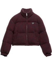 Prada - Cropped Cashmere And Wool Down Jacket - Lyst