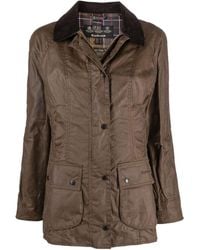 Barbour - Collared Waxed Raincoat - Lyst