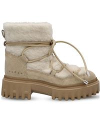 Hogan - Lace-Up Shearling-Trim Boots - Lyst