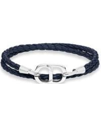 Dior - Cd Icon Braided Leather Double Bracelet - Lyst