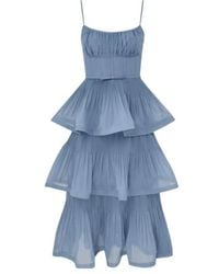 Zimmermann Harmony Tiered Midi Dress - Women's - Recycled  Polyester/elastane/linen/flax/silk in Yellow | Lyst