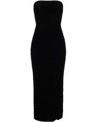 Magda Butrym - Strapless Ruched Midi Dress - Lyst