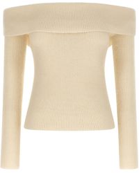 Rick Owens - Ribbed Sweater With Off-The-Shoulder - Lyst