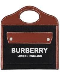 Burberry - Logo Printed Panelled Tote Bag - Lyst