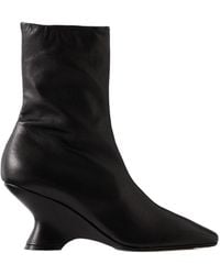 Dries Van Noten - Leather Wedge Ankle Boots - Lyst