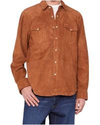Officine Generale - Marshell Suede Western Jacket - Lyst