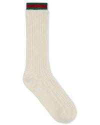 Gucci - Children's Cotton Socks With Web - Lyst