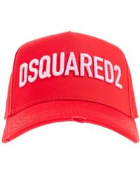DSquared² - Logo-Embroidered Curved Peak Distressed Baseball Cap - Lyst