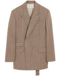 Ami Paris - Double Breasted Striped Wool Blazer - Lyst