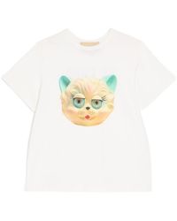 Valentino - Le Chat De La Maison-Printed Crewneck T-Shirt - Lyst