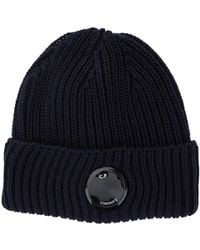C.P. Company - Logo Plaque Knit Beanie - Lyst