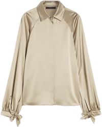 Max Mara - Mxealare Long-Sleeved Satin Shirt - Lyst