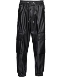 Balmain - Faux Leather Cargo Trousers - Lyst