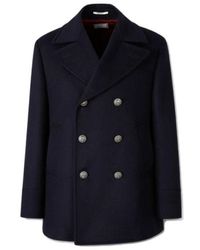 Brunello Cucinelli - Double-Breasted Straight Hem Coat - Lyst