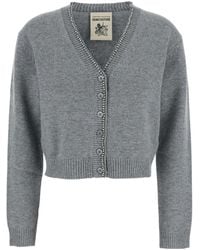 Semicouture - Semi Couture Beaded V-Neck Cardigan - Lyst