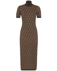 Fendi - Elegant Jacquard Midi Dress For - Lyst