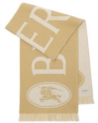 Burberry - Logo Ekd Jacquard Fringed Scarf - Lyst