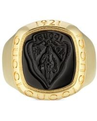 Gucci - Crest Signet Ring - Lyst